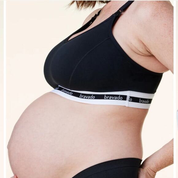 Bravado Original Organic Cotton Extended Cup Maternity and Nursing Bra Black L - Picture 2 of 7